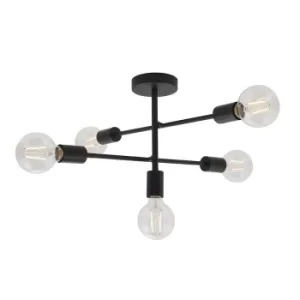 Studio 5 Light Semi Flush Light Matt Black, E27