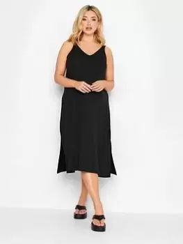 Yours Black Elasticated Strap Beach Dress, Black, Size 18-20, Women