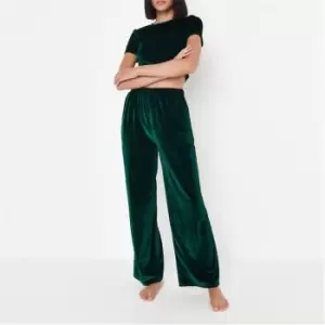 Missguided Script Velvet Pyjama Set - Green