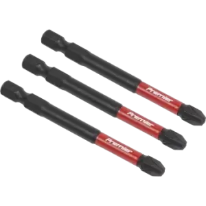 Sealey Impact Power Tool Pozi Screwdriver Bits PZ3 75mm Pack of 3