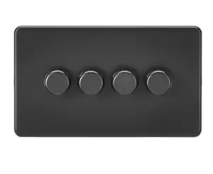 KnightsBridge Screwless 4G 2-way 10-200W (5-150W LED) trailing edge dimmer - Matt Black