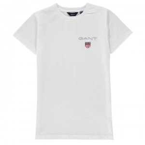 Gant Medium Shield T Shirt - White 110