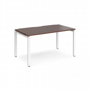 Adapt II Single Desk 1400mm x 800mm - White Frame Walnut top