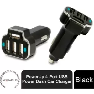 PowerUp 4-Port usb Power Dash Car Charger Black - Aquarius