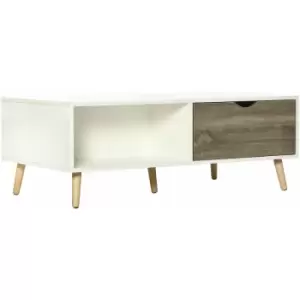 Modern Coffee Tables for Living Room w/ Storage Shelves, White - White - Homcom