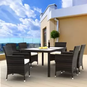 Poly Rattan Garden Furniture Set Turin 13 Pcs Brown