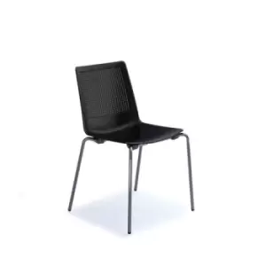 Harmony multi-purpose chair with chrome 4 leg frame - black