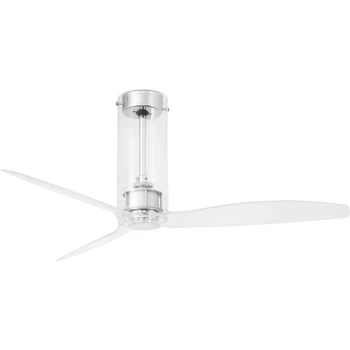 Faro Tube - Medium Ceiling Fan with / without Light Chrome, Clear