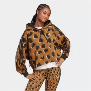 adidas Essentials 3-Stripes Animal Print Hoodie Womens - Bronze Strata / Multicolor / B