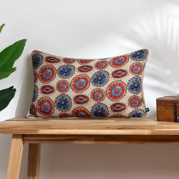 Akamba Tribal Rectangular Cushion Natural, Natural / 30 x 50cm / Polyester Filled