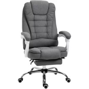 Vinsetto Computer Office Chair Home Swivel Task Recliner w/ Footrest, Arm, Grey