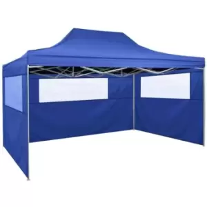 Foldable Tent with 3 Walls 3x4.5 m Blue Vidaxl Blue