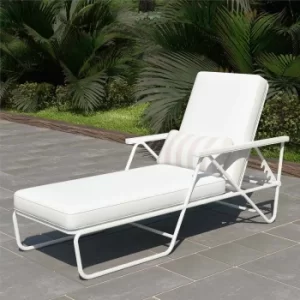 Connie Multi Position Lounger with Rain Cover, white