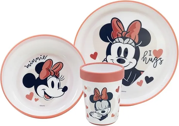 Minnie Mouse Toddler Non Slip Dinner Set -Minnie Mouse Kids Tableware 10795 Pink 38339101000