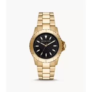 Michael Kors Mens Everest Three-Hand Gold-Tone Stainless Steel Watch - Gold