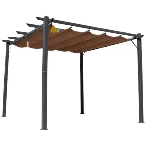 Outsunny Pergola Awning 3x3 m-Brown/Black