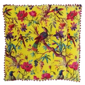 Paradise Velvet Floor Cushion Yellow