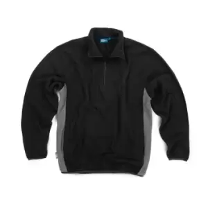 Tough Grit 2-Tone 1/4 Zip Fleece Black / Charcoal - XXXL