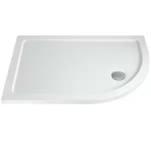 900x800mm Stone Resin Right Hand Offset Quadrant Shower Tray - Slim Line