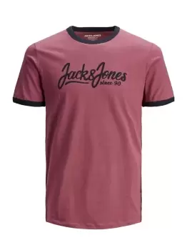 JACK & JONES Contrast Hem Slim Fit T-Shirt Men Pink