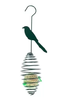 Metal Spring Bird Feeder with Bird Decoration, Great Tit