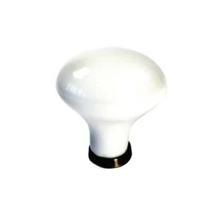 BQ White Polished Knob Door knob W27.5mm Pack of 1