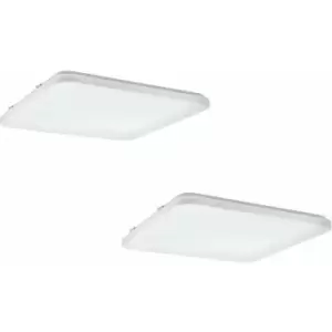 2 pack Wall Flush Ceiling Light White Shade White With Crystal Effect LED 49.5W