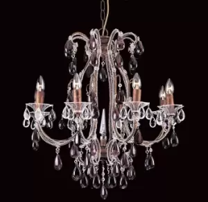 Versailles Bead Rustic Bronze 8 Arm Chandelier