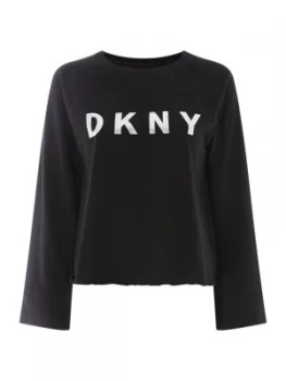 DKNY Iridescent logo sweat top Black