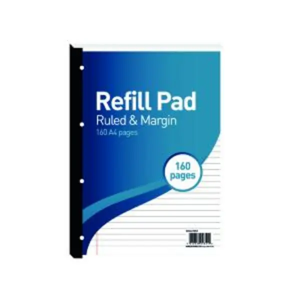 Hamelin 8mm RuledMargin Refill Pad A4 80 Sheet 5 Pack 400127657 JD04851