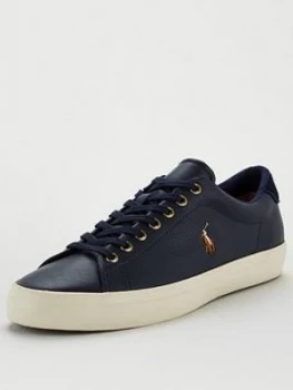 Polo Ralph Lauren Longwood Perforated Leather Trainers - Navy