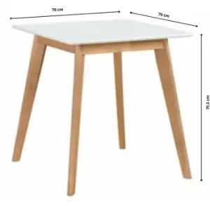 Out & out York Dining Table White- 70cm