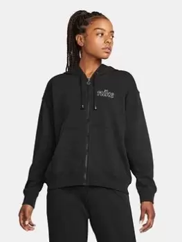 Nike Training Dynamic FIT Get Fit GX Zip Through Hoodie - Black/White, Size XL, Women