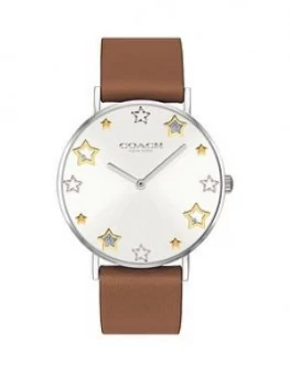 Coach Perry Star Dial Brown Strap Watch