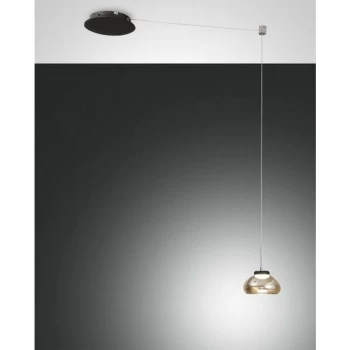 Fabas Luce Lighting - Fabas Luce Arabella LED Dome Pendant Ceiling Lights Amber Glass