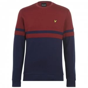 Lyle and Scott Panel Stripe Sweatshirt - Navy / Red SMU