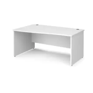 Office Desk Left Hand Wave Desk 1600mm White Top And Panel End Leg Maestro 25