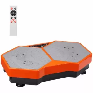 Homcom Vibration Plate Exercise Machine W/ Remote Control, Resistance Bands Orange And Grey