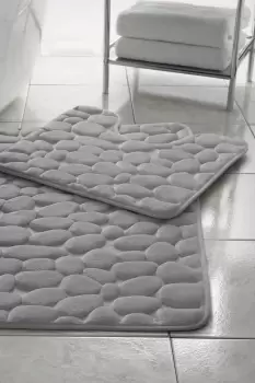 Memory Foam Pebbles Bath Mat Set 2 Piece