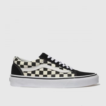 Vans Black & White Old Skool Primary Check Trainers