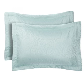 Catherine Lansfield Ornate Jacquard Pillow Shams - Duck Egg