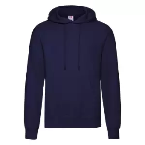 Fruit Of The Loom Mens Hooded Sweatshirt / Hoodie (L) (Deep Navy)