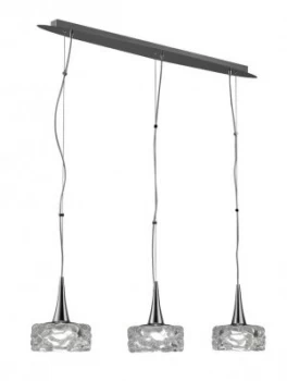 Ceiling Pendant 3 Light E27 Line Large, Polished Chrome