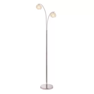 Talia 2 Light Floor Lamp Chrome, Crystal (K5) Detail, G9