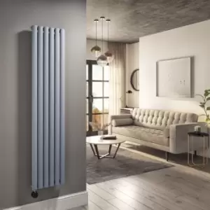 Light Grey Electric Vertical Designer Radiator 1kW with WiFi Thermostat - H1600xW354mm - IPX4 Bathroom Safe