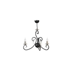 Zanador Black Multi Arm Semi Flush Ceiling light 3x E14