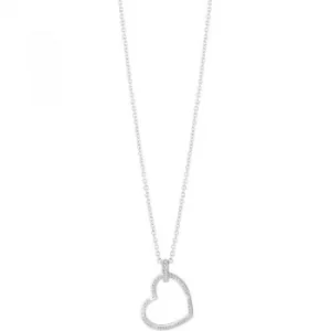 Ladies Guess Silver Plated Guess Frame Necklace