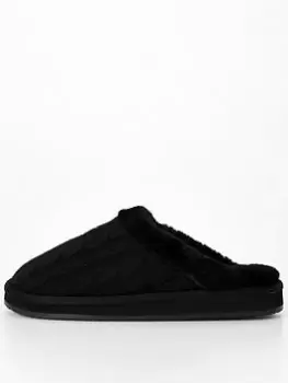 Polo Ralph Lauren Kayleigh Faux Shearling Slip On Slipper - Black, Size 39, Women