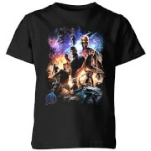 Avengers Endgame Character Montage Kids T-Shirt - Black - 9-10 Years