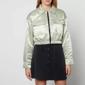 Calvin Klein Jeans Reversible Satin-Shell Cropped Jacket - M